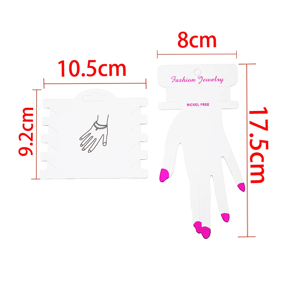 Cartes de présentation de bracelets pour filles, cartes d'emballage pour bijoux à bricoler soi-même, ficelle, cartes de vente au détail, porte-étiquettes, 9.2x10.5cm, 8x17,5 cm, 25 pièces, 50 pièces