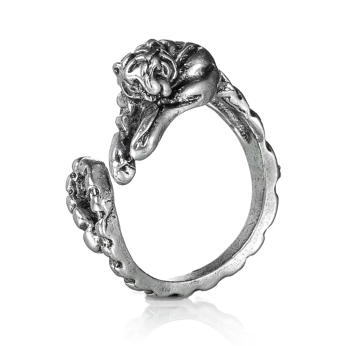 New Design Vintage Gothic Domineering Tiger Ring Men's Trend Open Ring Fashion Hip Hop Jewelry Accessories