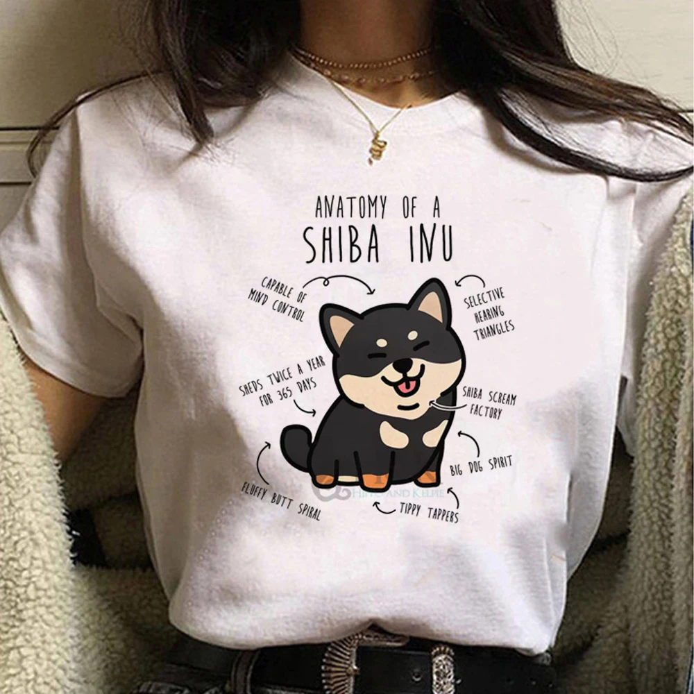 Shiba Inu t shirt women graphic Tee girl 2000s clothes