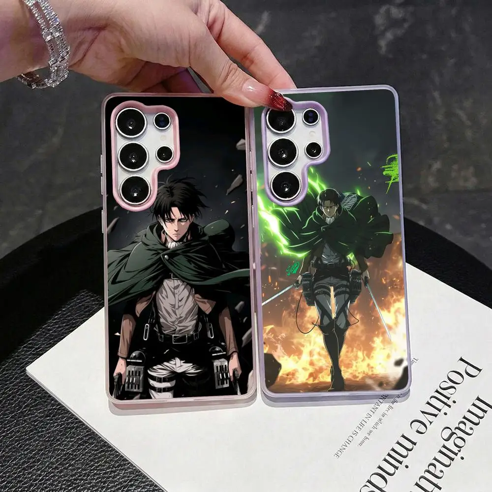 Attack on Titan Levi Ackerman Phone Case 2-in-1 Detachable Clear Case for Samsung S26-S22 Multi-Color Card Holder Soft TPU