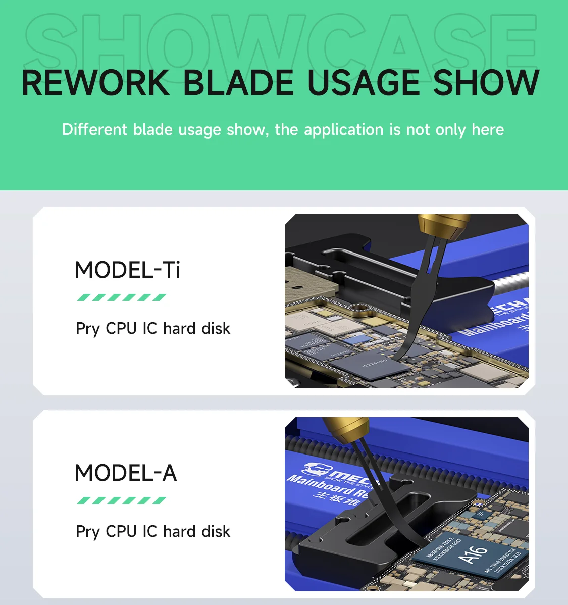 Set Pisau Rework Assassin 5 Mekanik 5PCS Baja Tahan Karat 301 Poles Tangan untuk Perbaikan PCB Motherboard Ponsel