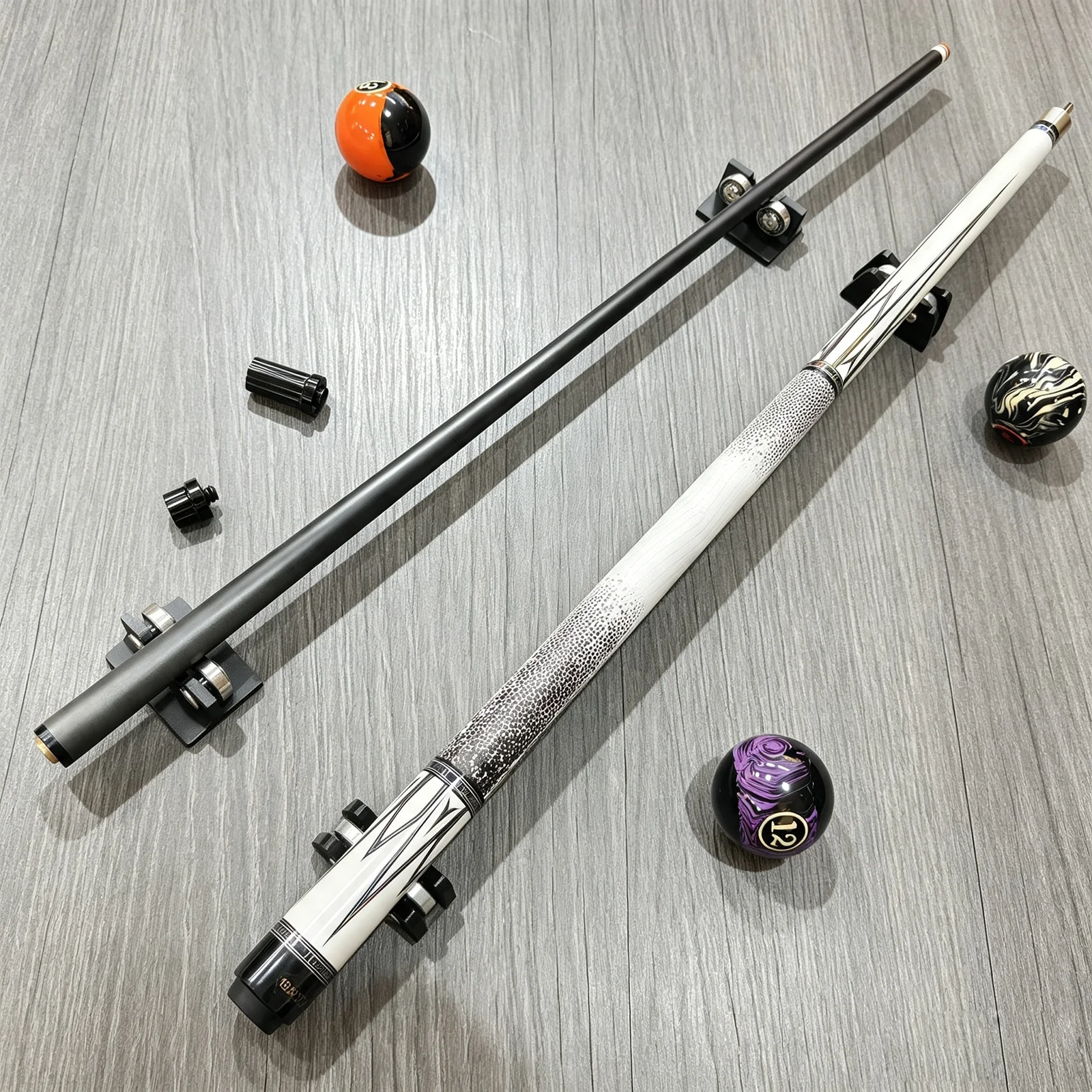 Premium Carbon Fiber Pool Cue, 12.5mm Tip, Stainless‑Steel Quick Joint, Tight Connection, Luxurious Look, Ideal Holiday Gift