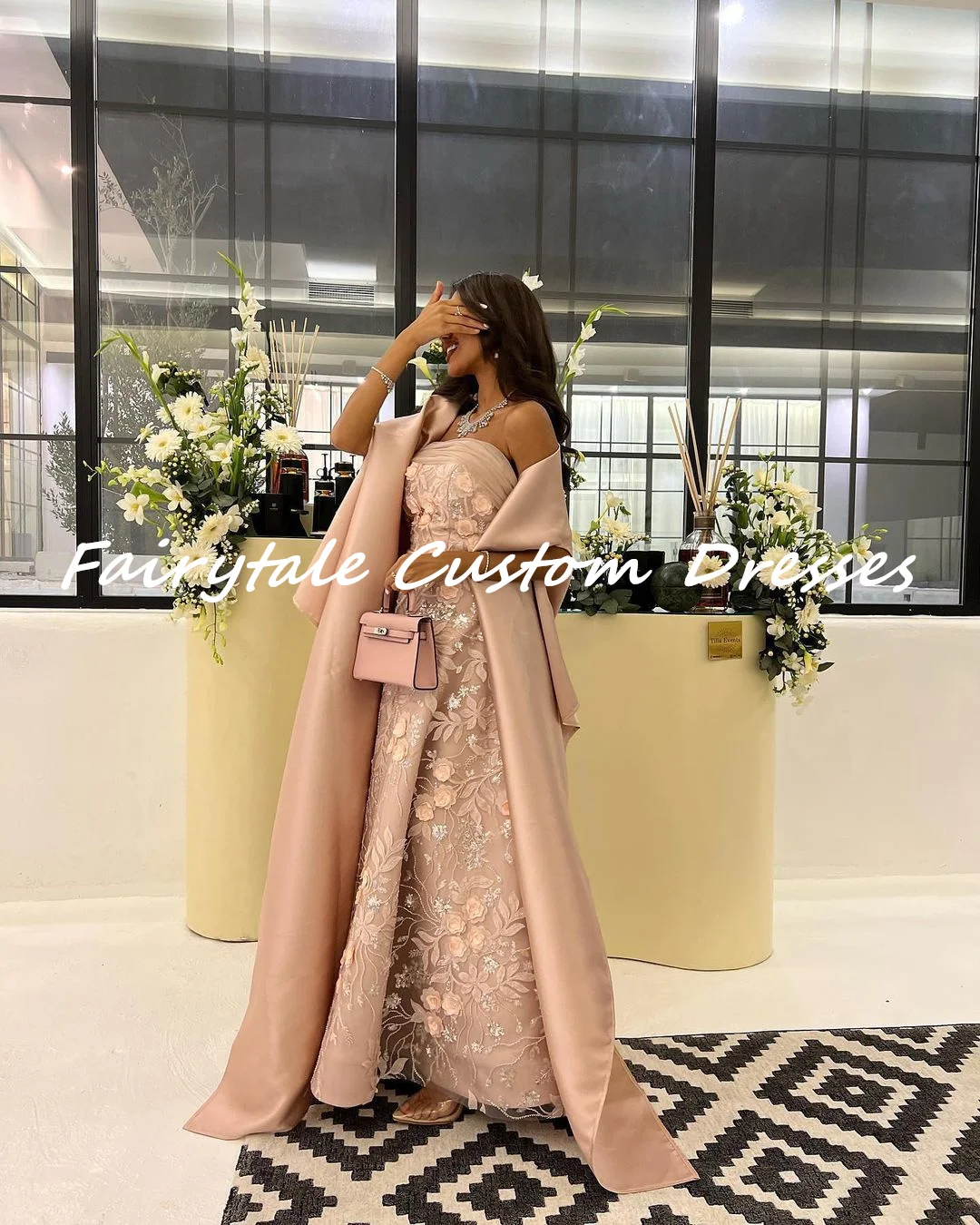 Vestido de noite luxuoso para casamento, Dubai Dresses, Fairytale, Rosa, Luxo, Aniversário, 2020, 2022