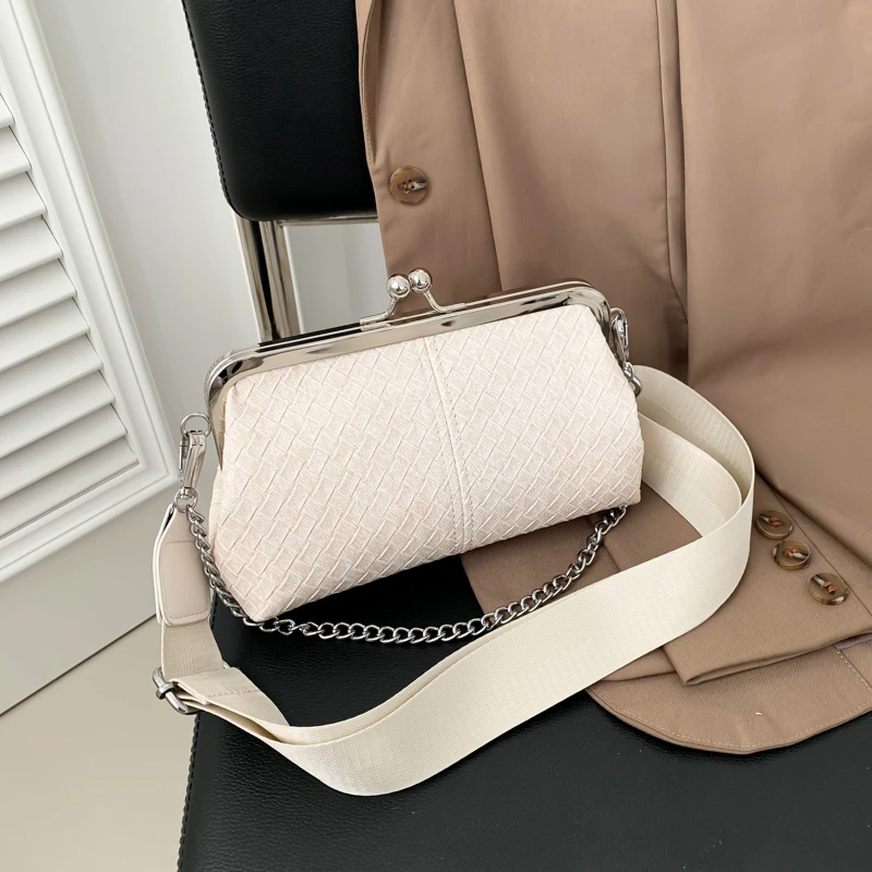 PU Knitting Thread Solid Hasp Evening Bag Fashion Handbag Versatile Shoulder Bag 2024 Hot Sale Bags for Women Bolsas Femininas