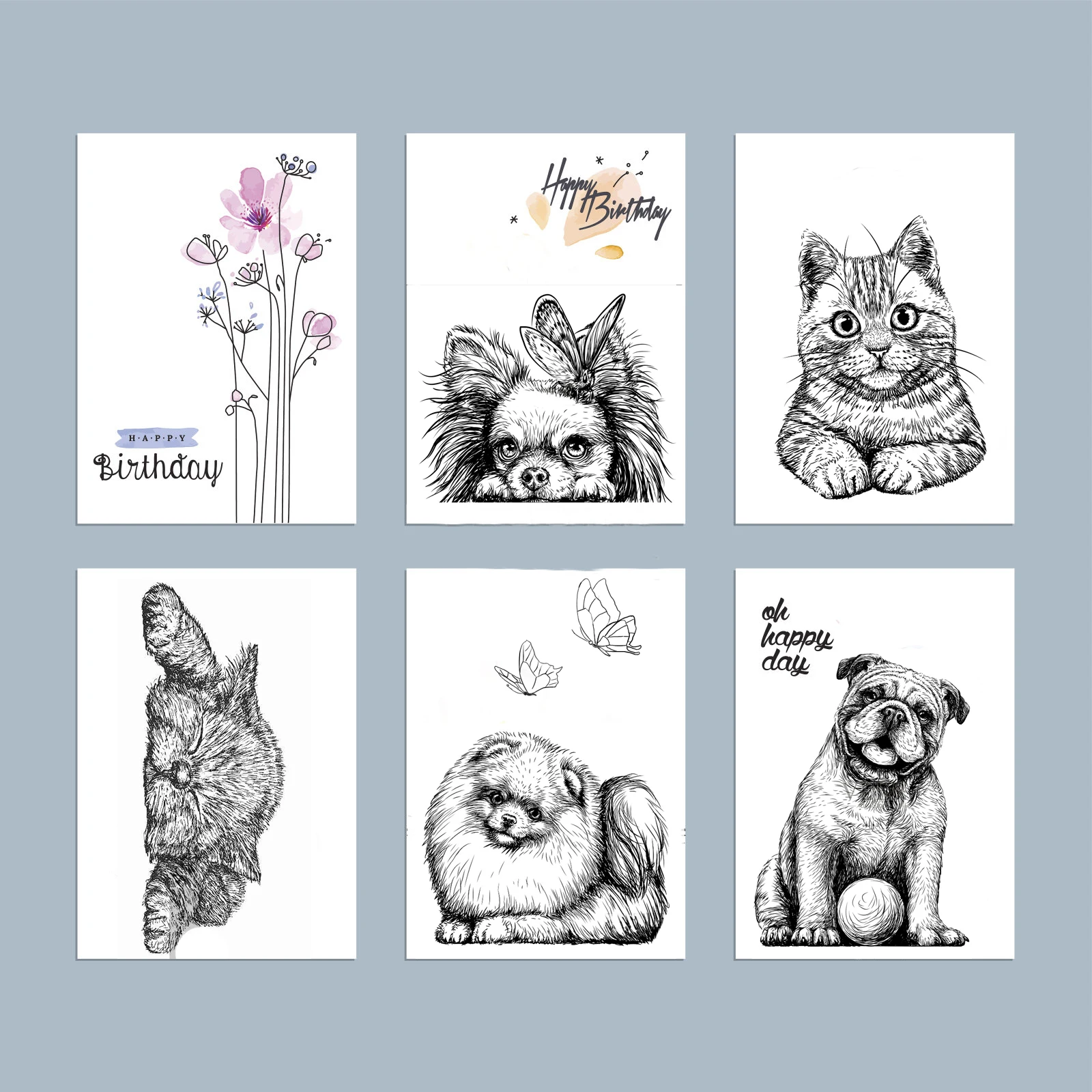 AZSG Cute Cats and Dogs | Friendship Cutting Dies and Stamps For DIY Scrapbooking/Card Making/Album Decorative Crafts Cut Die