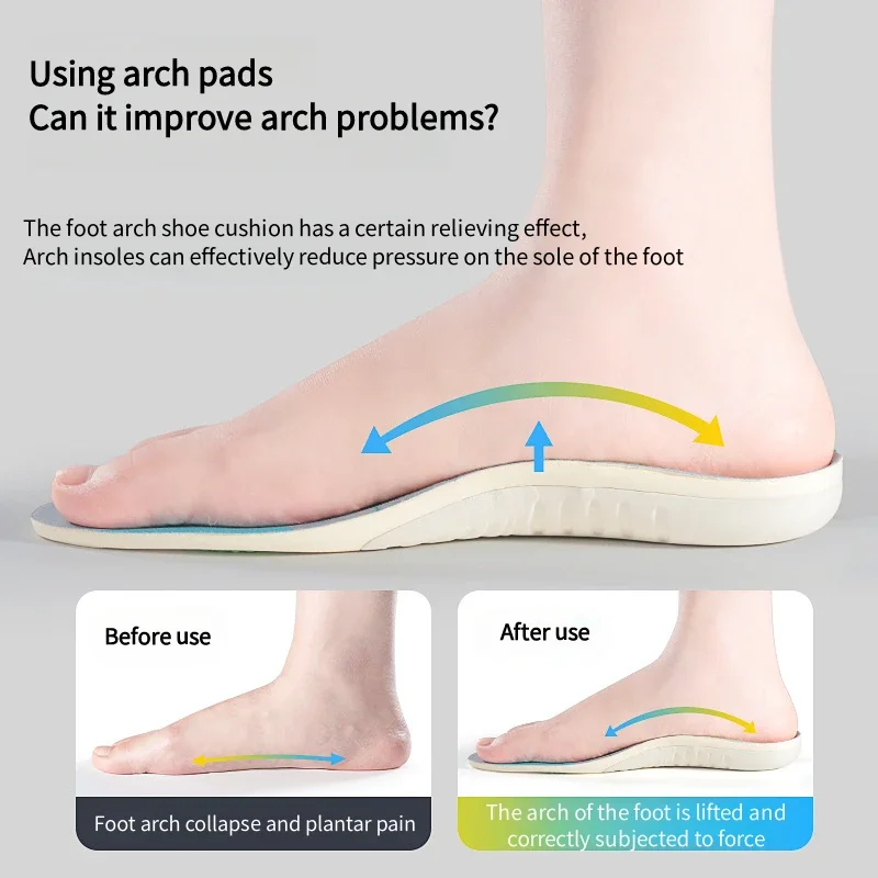 Arch Support Insole for Feet Plantar Fasciitis Sports Shoes Insoles Flat Foot Orthopedic Pads Shock Absorption Shoe Sole 1Pair