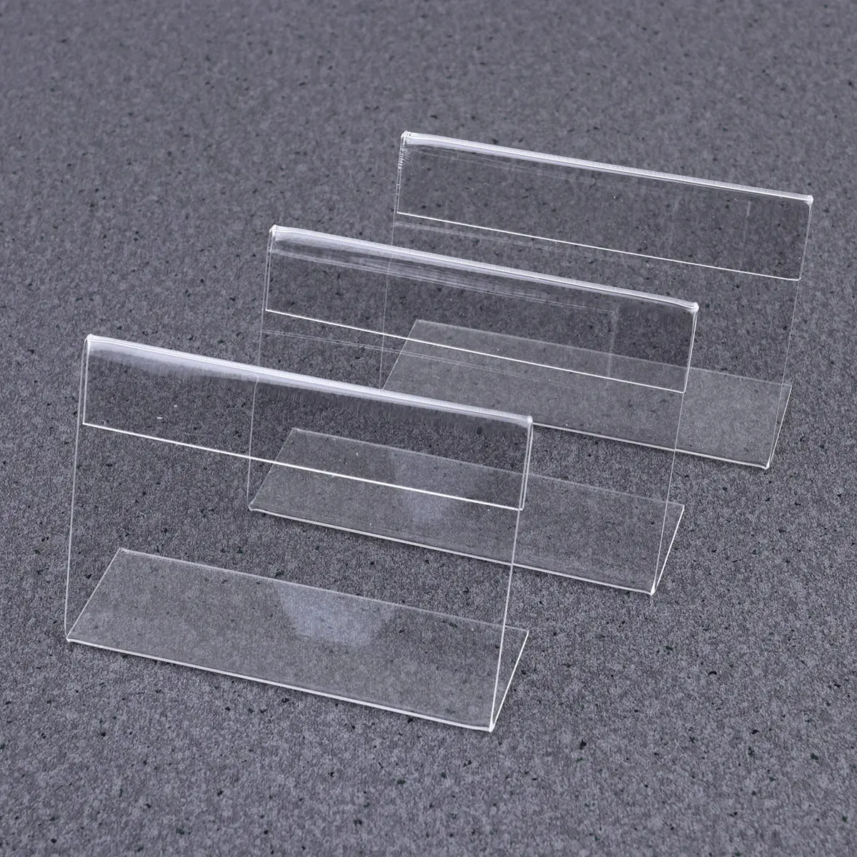 10Pcs Acrylic L Shaped Display Stand Clear Desktop Holder for Photos Cards Papers Business Presentation Retail Shop Hotel Desk