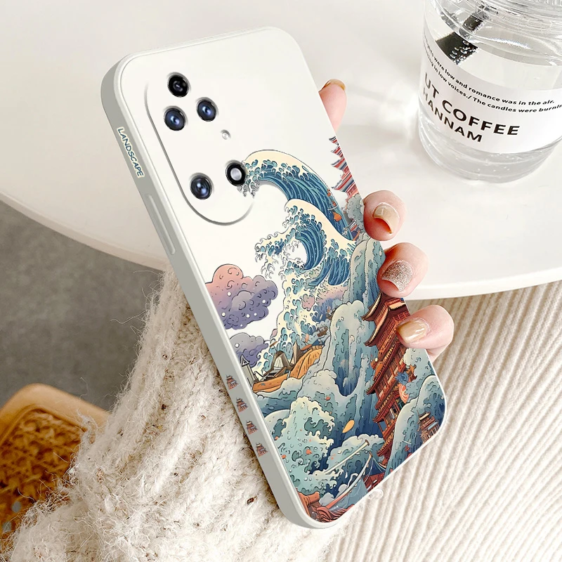 P 50 Pro Raging Sea Silicone Phone Case For Huawei P40Pro P30Pro P50 P50Pro P60 P60Pro Pura 70 Nova 9 10 12 Mate 30 50 Cover