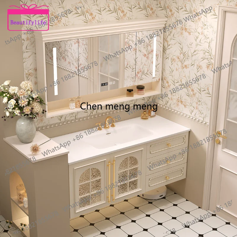 

YL Floating Modern Storage Bathroom Cabinet Drawers Mirror Luxury Smart Home Bathroom Cabinet Space Saver Mobiletto Bagno Furn