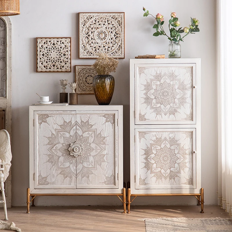 Customizable French Vintage Entrance Cabinet White Entry Locker