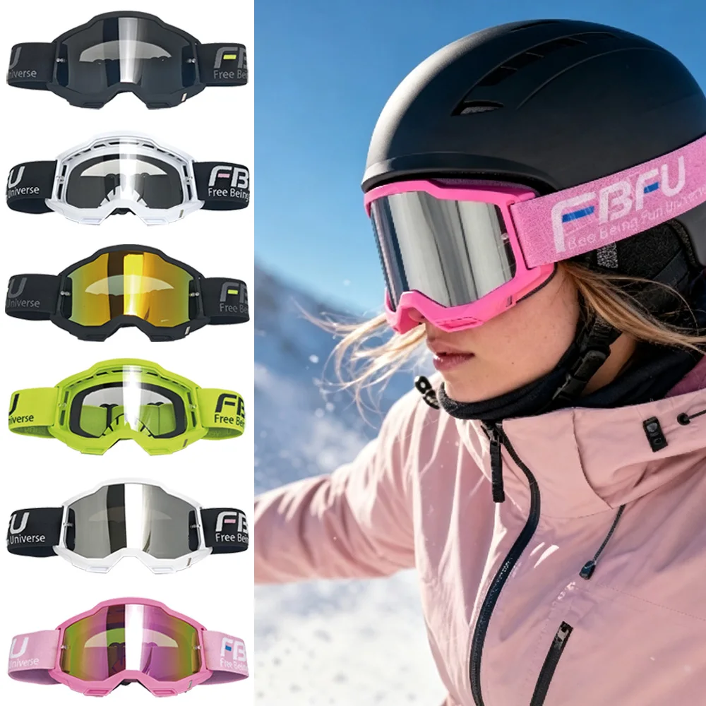 Mud & Night Riding Goggles, Impact Protection, Slim Light Frame, for Skiing, Motorbike, Cycling, Outdoor Cross Sport