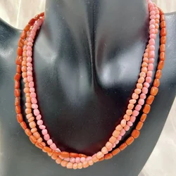 4-5mm Vintage Bohemia White Orange Coral Necklaces for Women Retro Beaded Chain Short Choker Necklace Party Fashion Jewelry