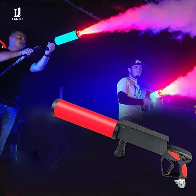 Imagem -02 - Disco Co2 Gás Coluna Gun Handheld Máquina de Nevoeiro Rgb Led Light Bar Club Party Props Palco Profissional Pistola dj