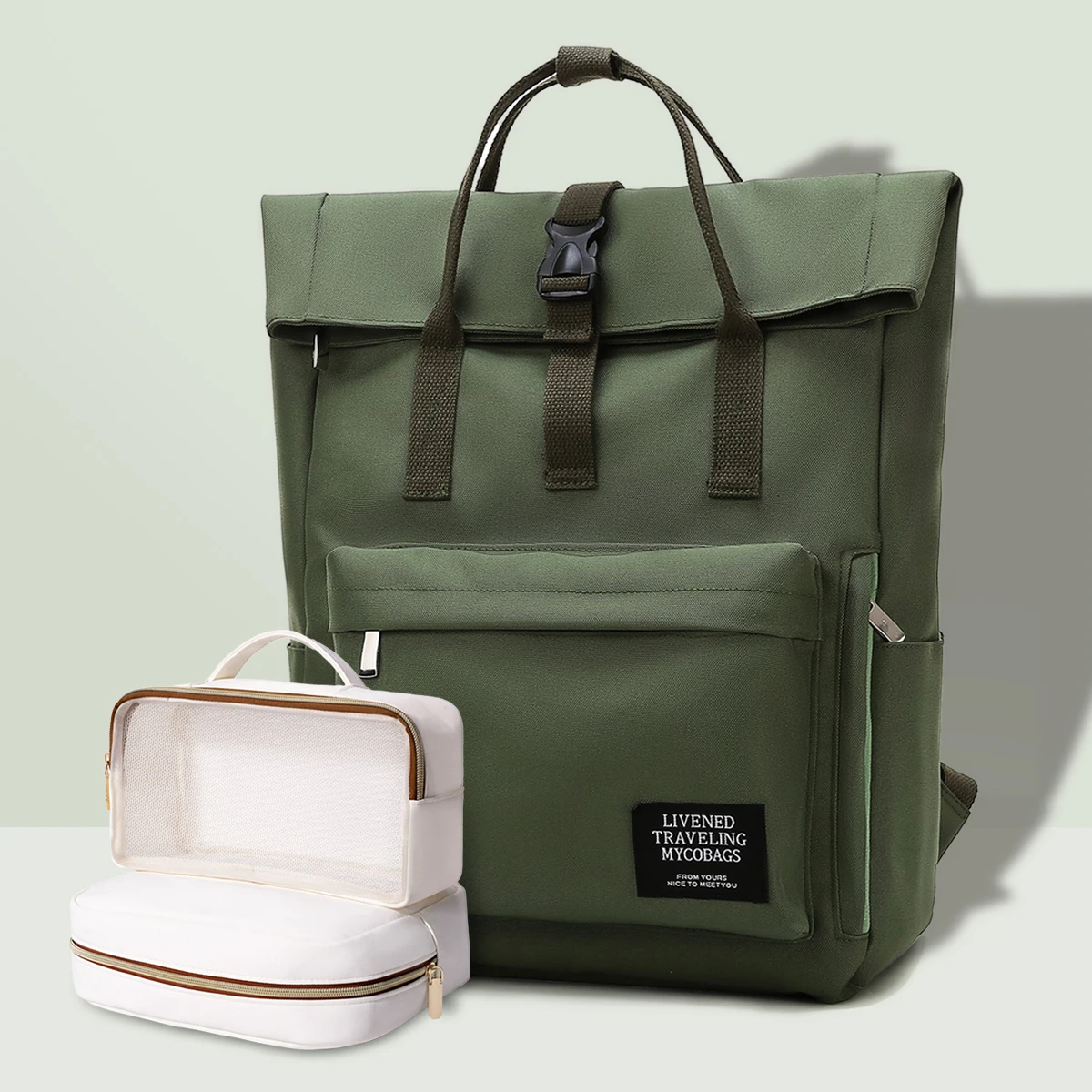 NONE Schulrucksack für Studentinnen mit Großer Kapazität 2026 Neuer Nischen-Notebook-Rucksack 14-Zoll-Computertasche Mädchen-Rucksack 4
