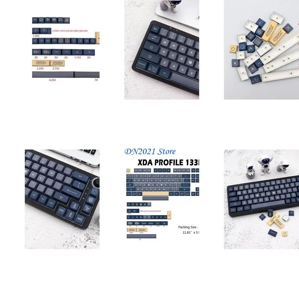 

F3KE PBT DYE Subb Ceacaps 133pcs Stargaze Стильный для ключевых крышек для игрового механика