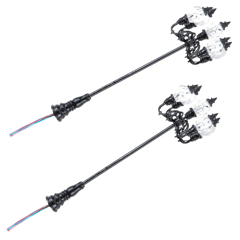 

2 шт. миниатюрных садовых светильников, декоративное уличное освещение для небольших домов, аксессуары для ландшафтного дизайна и миниатюрных сцен