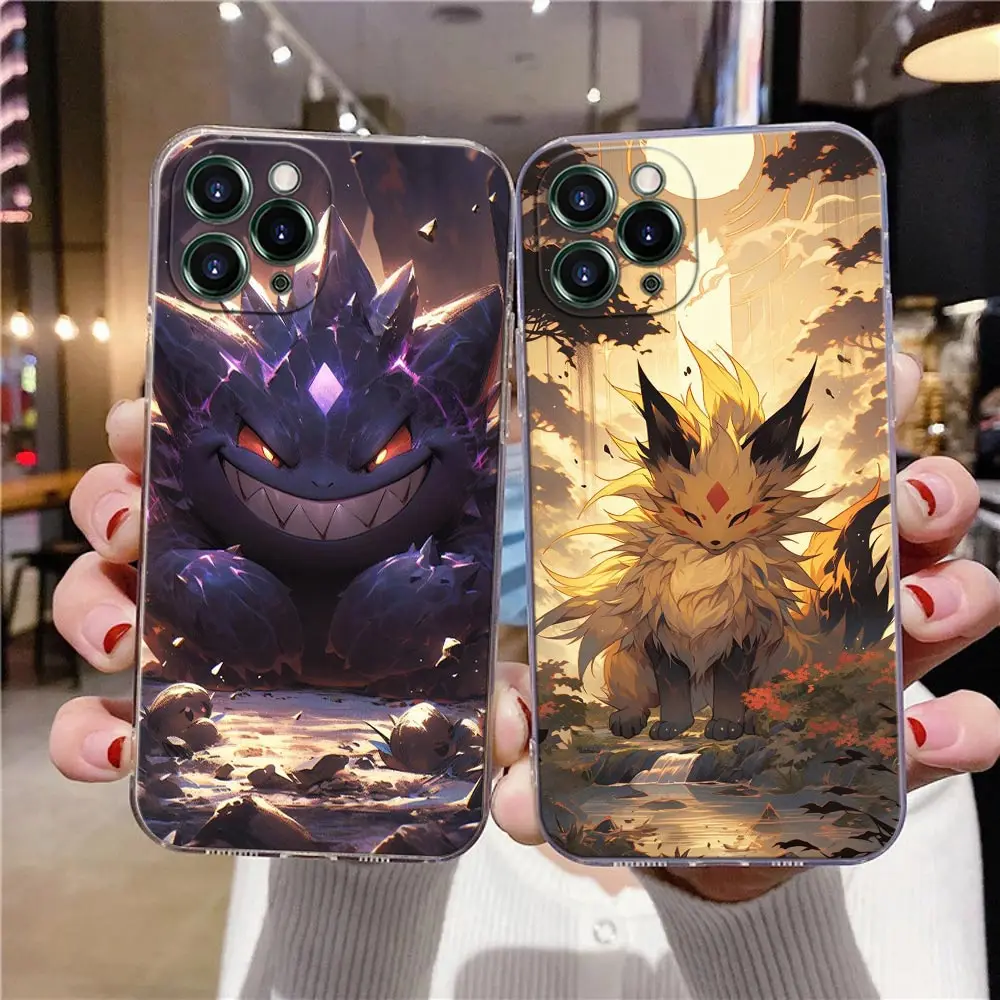 Pokemon Gengar Jolteon Charmander Anime Clear Case For iPhone 16 15 14 13 12 11 Pro Max Mini Xs XR 7 8 Plus Cover Silicone Cases