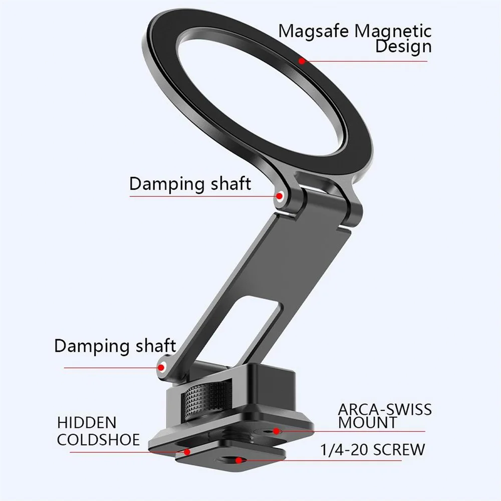 2025 الألومنيوم كاميرا الحذاء الساخن حامل هاتف مغناطيسي ث Arca Coldshoe الهاتف جبل ل MagSafe آيفون 16 15 سامسونج رصد قوس