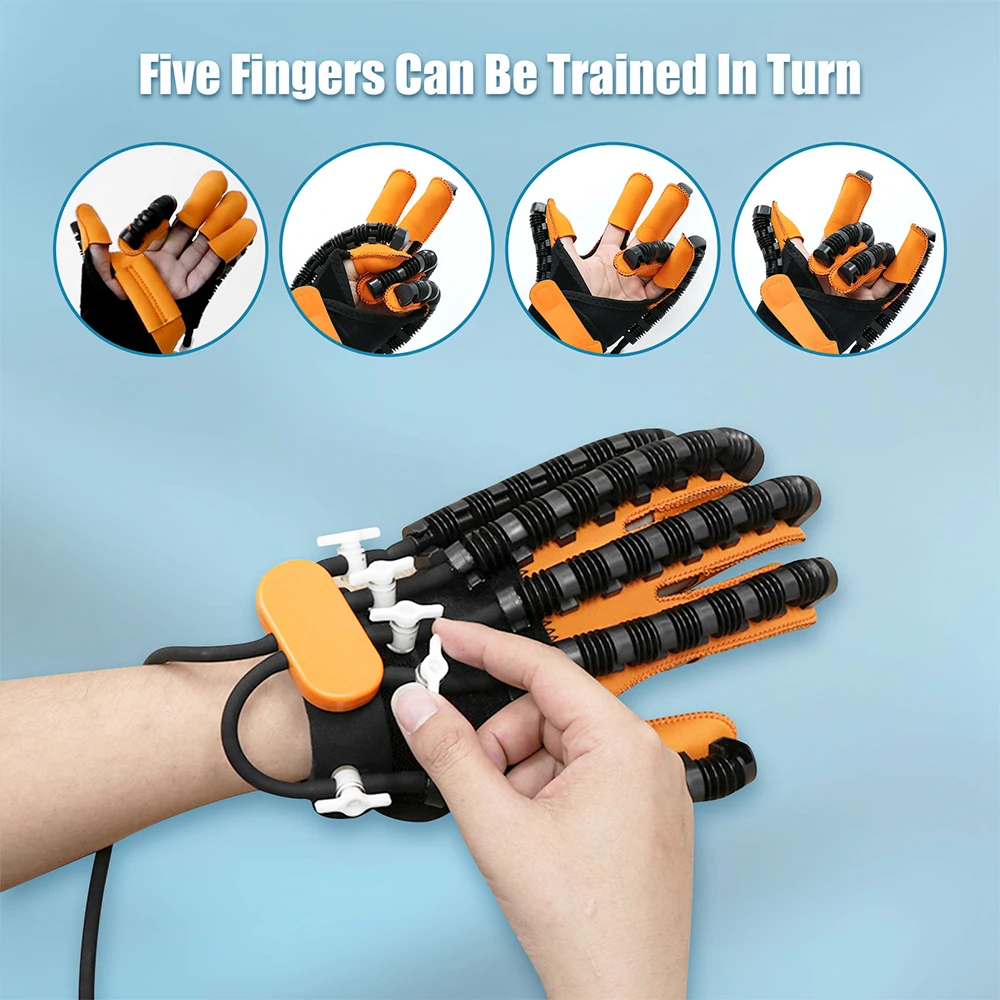 Left Right Hand Massage Rehabilitation Robot Gloves Training Device for Stroke Hemiplegia Hand Function Recovery Finger Trainer