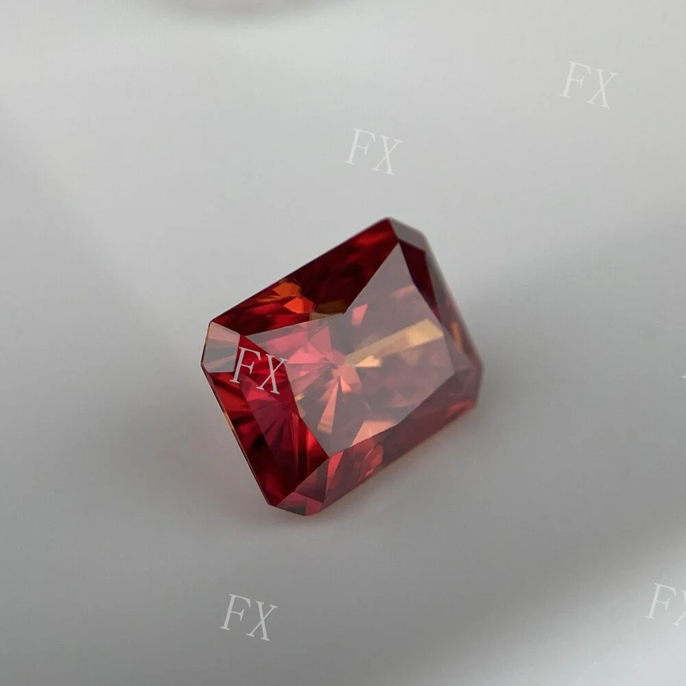 Loose 1~5CT Radiant Cut Garnet Color with GRA Certificate synthetic Moissanite Stone  for Women Jewelry Ring Earrings Making