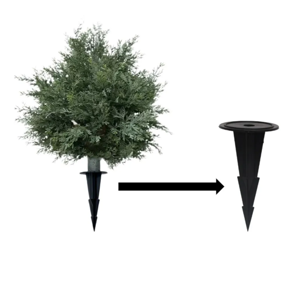 Flower Pot Base Pegs for Cemetery Decor and Outdoor Gardens Featuring Robust Plastic Construction and Ground Stake