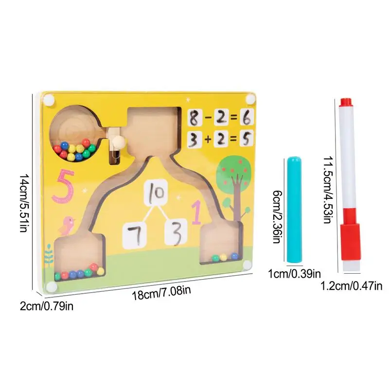 마그네틱 카운팅 게임 퍼즐 보드 자석 장난감, 수학 게임, 미세 모터 장난감, 마그네틱 미로 덧셈 뺄셈 교육 장난감