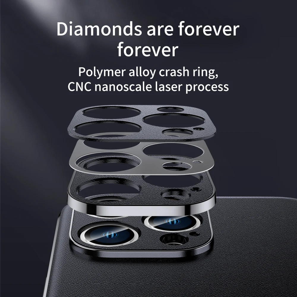 LANGSIDI Luksusowe, ultracienkie, odporne na wstrząsy skórzane etui na iPhone 17 16 Pro Max 15 Plus 14 13 12 11 z osłoną ochronną na obiektyw. — zdjęcie produktu 2