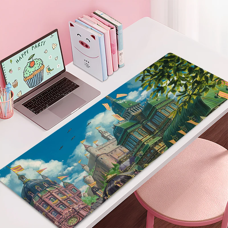 

Mousepad H-Howls Moving C-Castle Office Computer Desk Mat Keyboard Mouse Pad Cushion Large Non-slip Deskpad PC HD Anime Mousepad