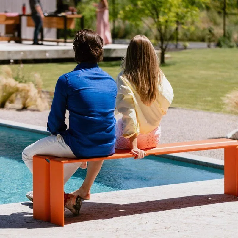 Bench Park bench: Fully wrought iron bench with a minimalist look