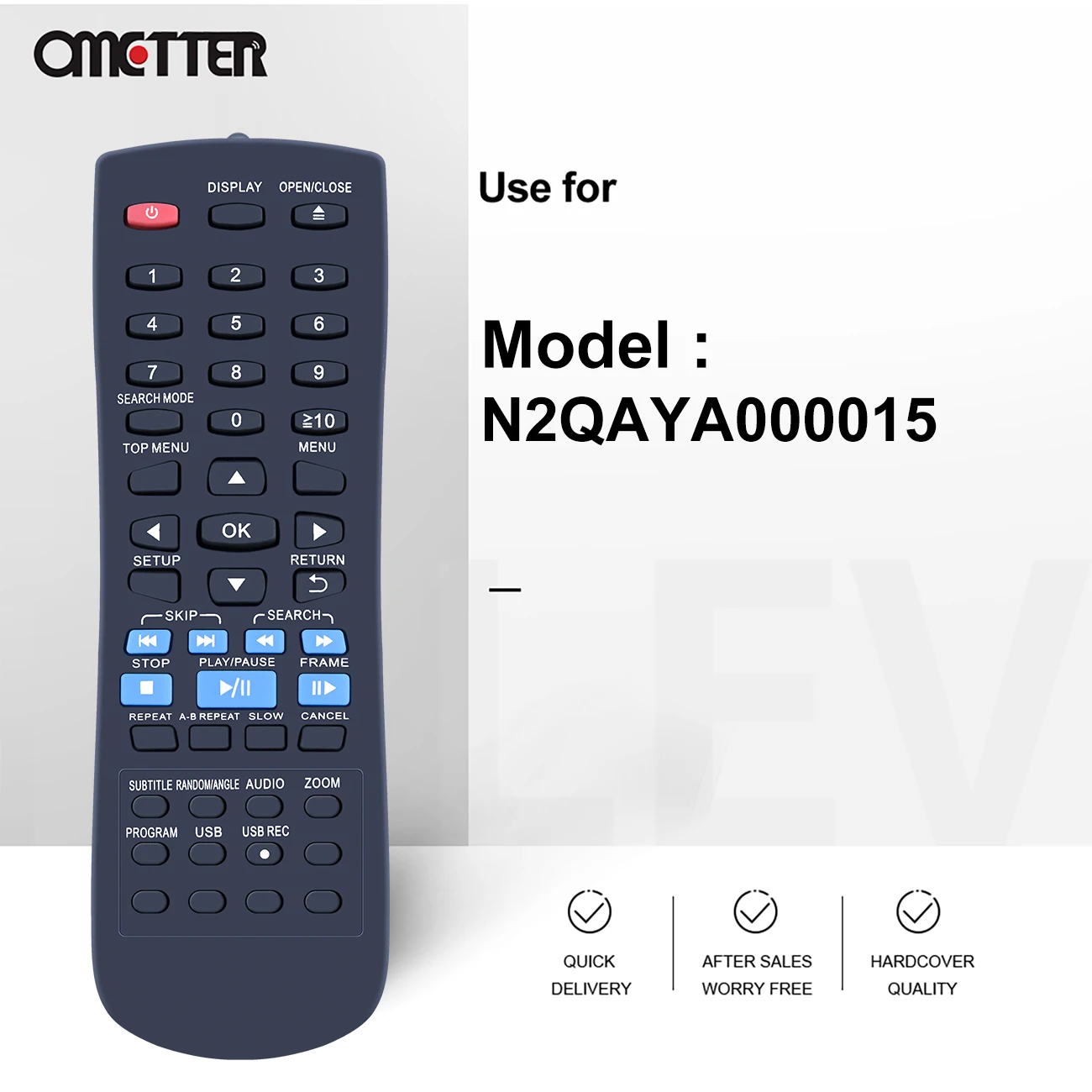 Reproductor de CD remoto N2QAYA000015, compatible con Panasonic, DVD, DVD-S48, DVD-S68, DVD-S500EP-K, DVDS48, DVDS68, DVD-S500, N2QAYA000080, DVD-S700