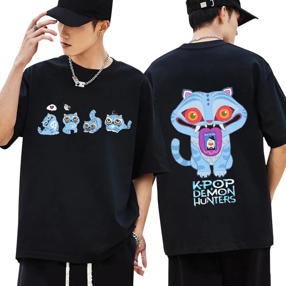 2025 الصيف KPop الشيطان هنتر النمر تي شيرت الرجال النساء Harajuku تي شيرت غير رسمي هدية الصيف كول القطن الخالص تي شيرت