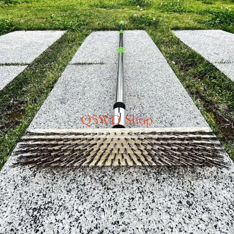 Q5WD Adjustable Length 59 Inch Heavy Duty Scouring Brush With Stainless Steel Head For Outdoor Use