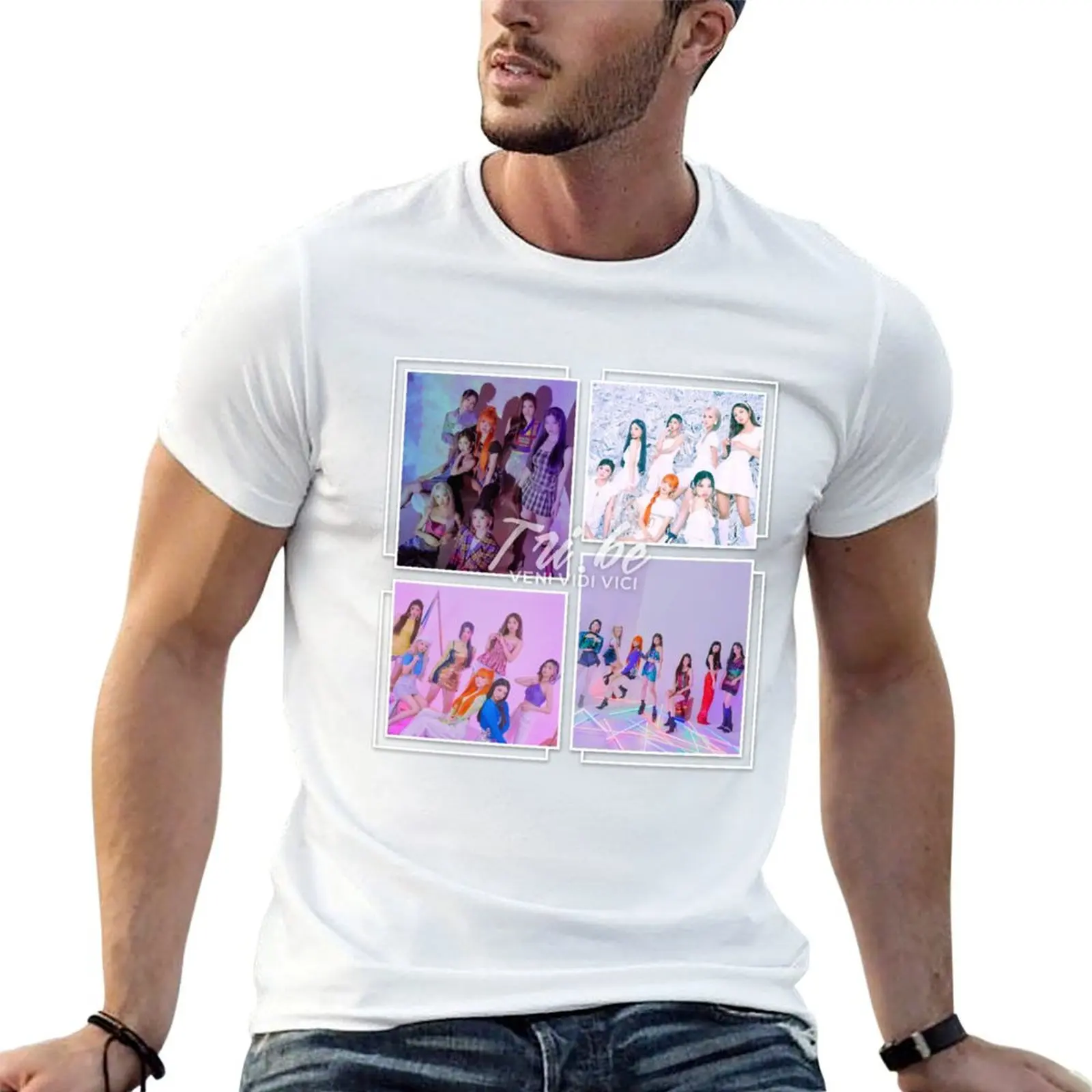 TRI.BE T-Shirt vintage graphic tee shirts graphic tees Men's cotton t-shirt