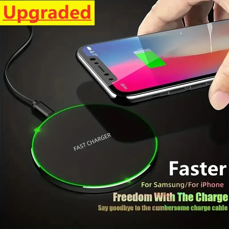 Fast Wireless Charger Pad Stand Desktop Mobile Phone Charging Dock Station For iPhone 15 14 13 12 11 X Samsung Xiaomi Huawei