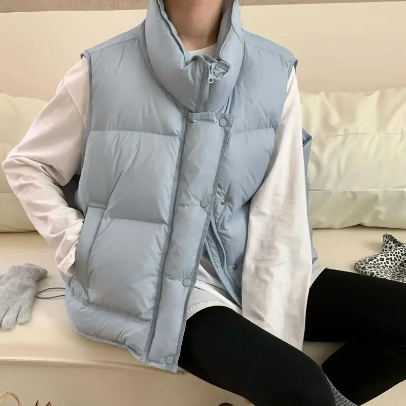Gilet court décontracté en coton pour femme, nouvelle mode coréenne, veste sans manches, ample, vêtements d'extérieur, automne hiver, T1512