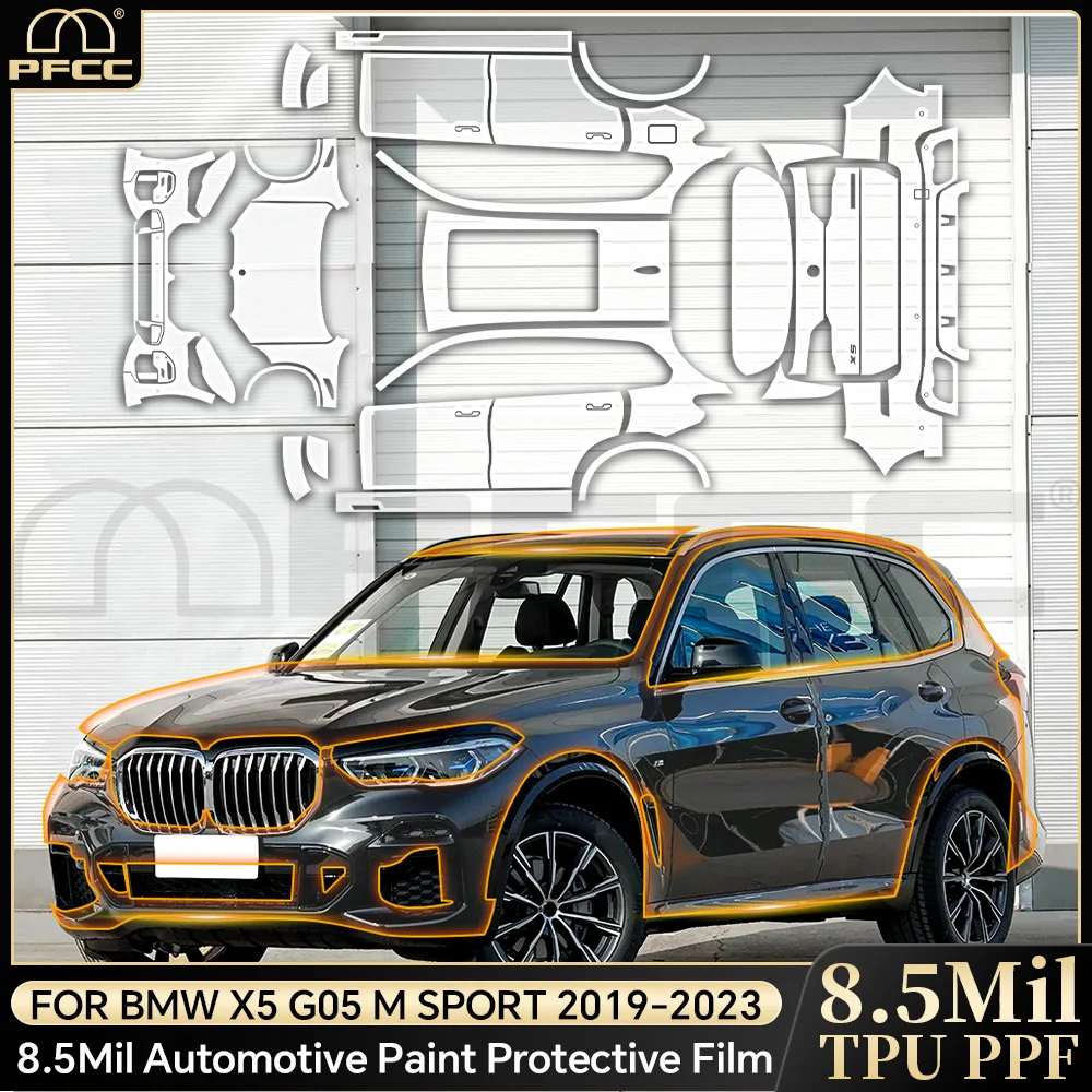 

Предварительно вырезанная пленка для BMW X5 G05 M SPORT 2019-2023, защитная пленка для краски из ТПУ PPF, кузов автомобиля, защита от царапин, прозрачный бюстгальтер, устойчивый невидимый чехол