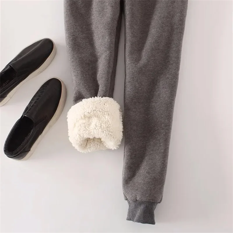 NewWinter Lamb Plush Thickened Sports Pants Small Feet Plush Casual Pants Loose Harlem Pants Large Cotton Pants Long Pants Women