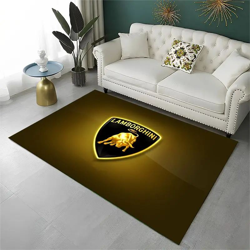Racing Car L-Lamborghini MOTO Non-Slip Area Rug for Living Room,Bedroom,Playroom,Soft Carpet Floor Mat Home Decor Rug  Room view 4
