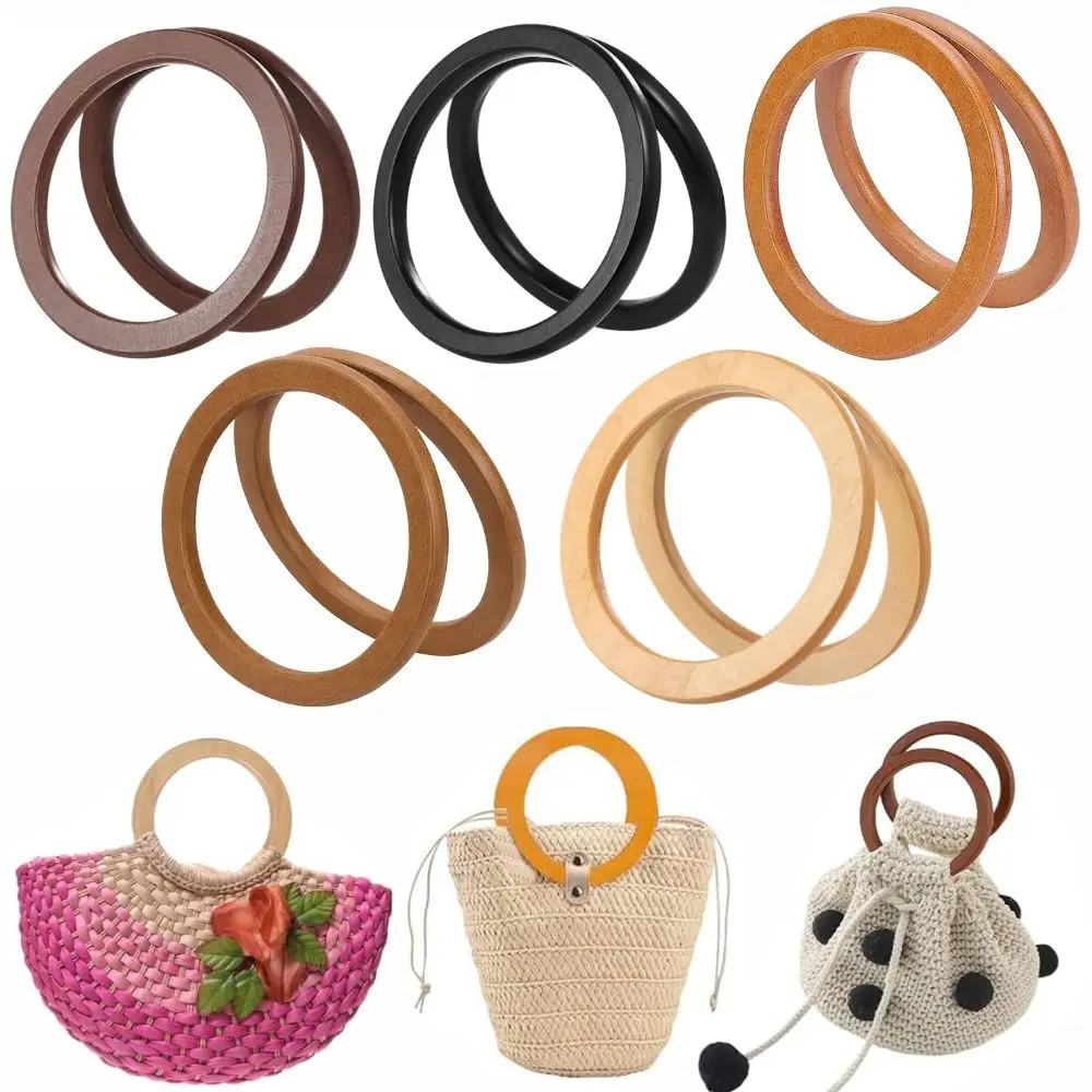 Handcraft Wooden Handbag Handles Round DIY Purse Handles Bag Handle