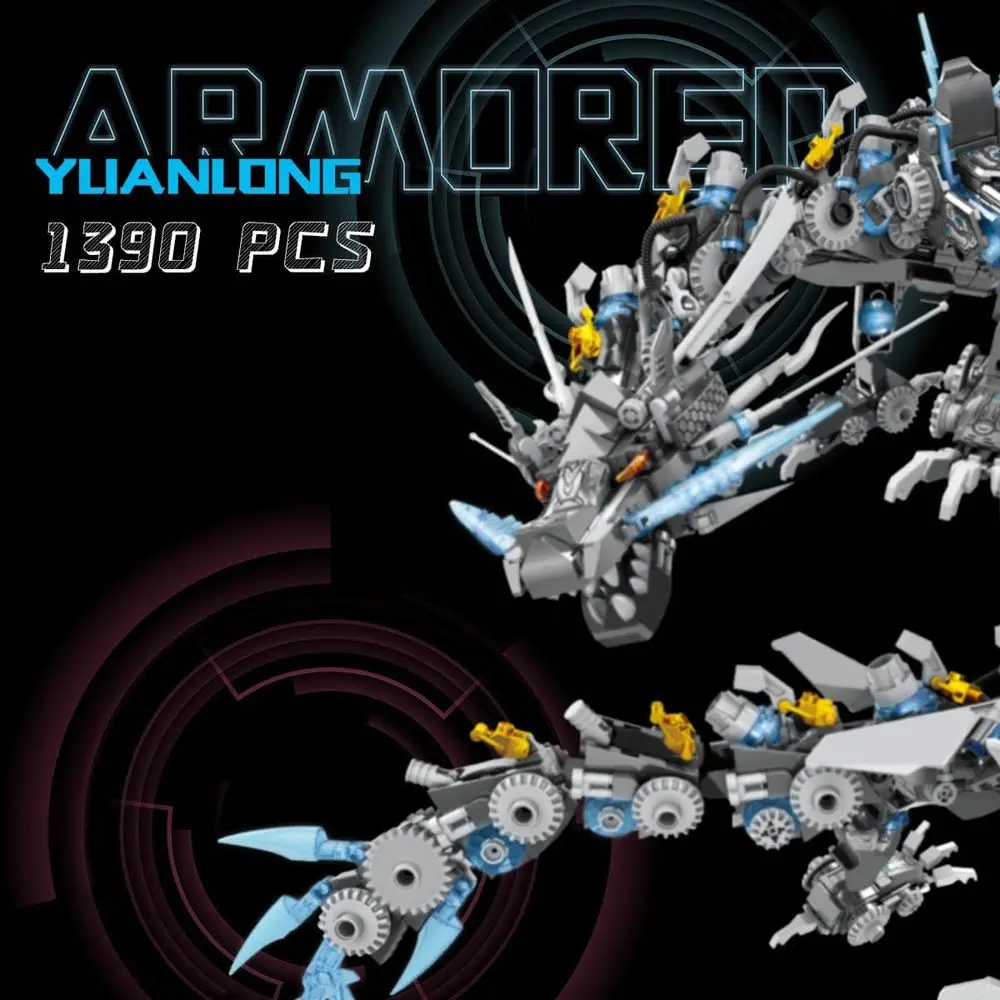 Juego de bloques de construcción mecánicos Black Dragon (1390 piezas) - Regalo ideal para niños y adultos