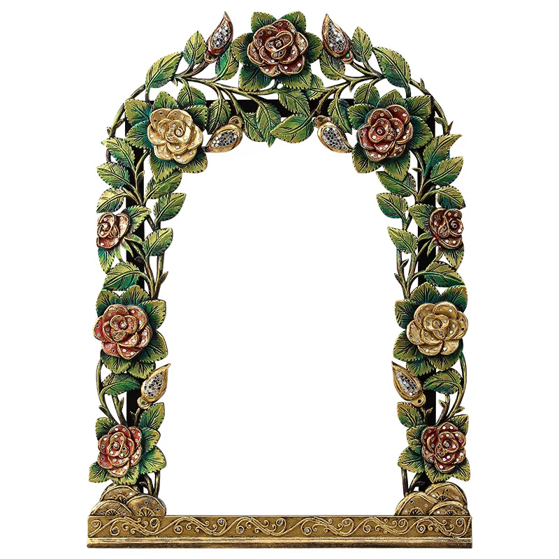 

Solid wood pendant, creative wall decoration, bathroom dresser, mirror, wall hanging, entryway, mirror, makeup, dressing, mirror