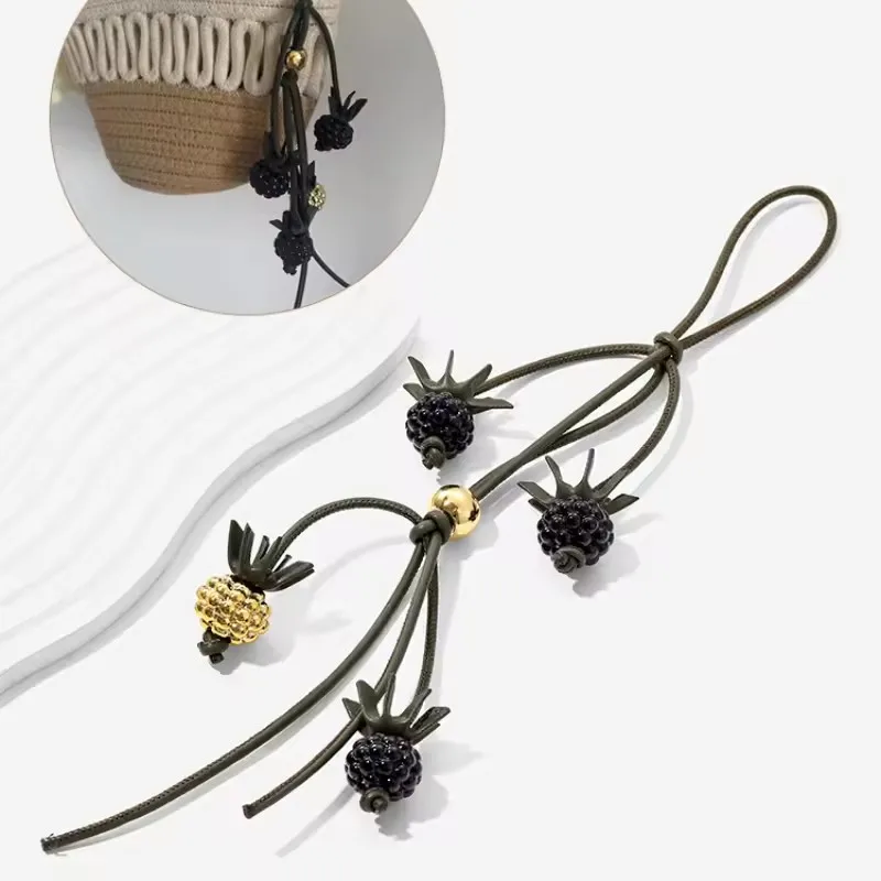 

Cowhide Acorn Tomato String Bag Charm For Woman Handbag Exquisite Pendant All-match Cute Backpack Pendant Bag Accessories