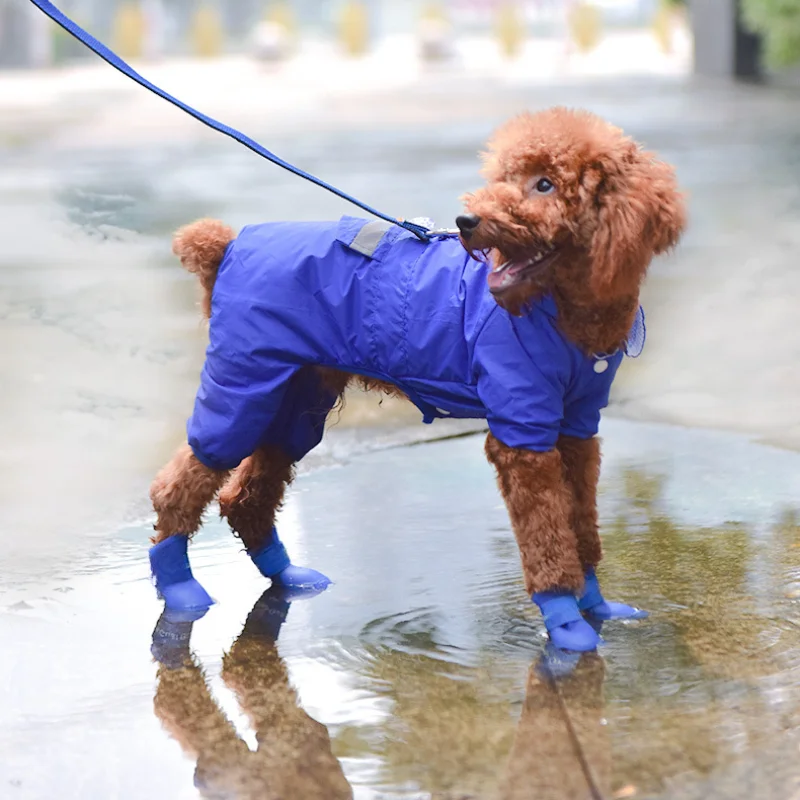 Waterproof Non-slip Pet Dog Shoes Outdoor Rain Boots Cat Dog Cover Foot Soft Rain Shoes Pet Shoes Candy Color Portable Supplies