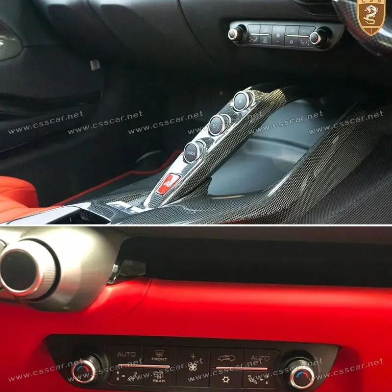 

Glossy Black Dry Carbon Fiber OEM Style Inner Air conditioner button panel for Ferrari 812 Car AC Vent Cover Trims 2017-up