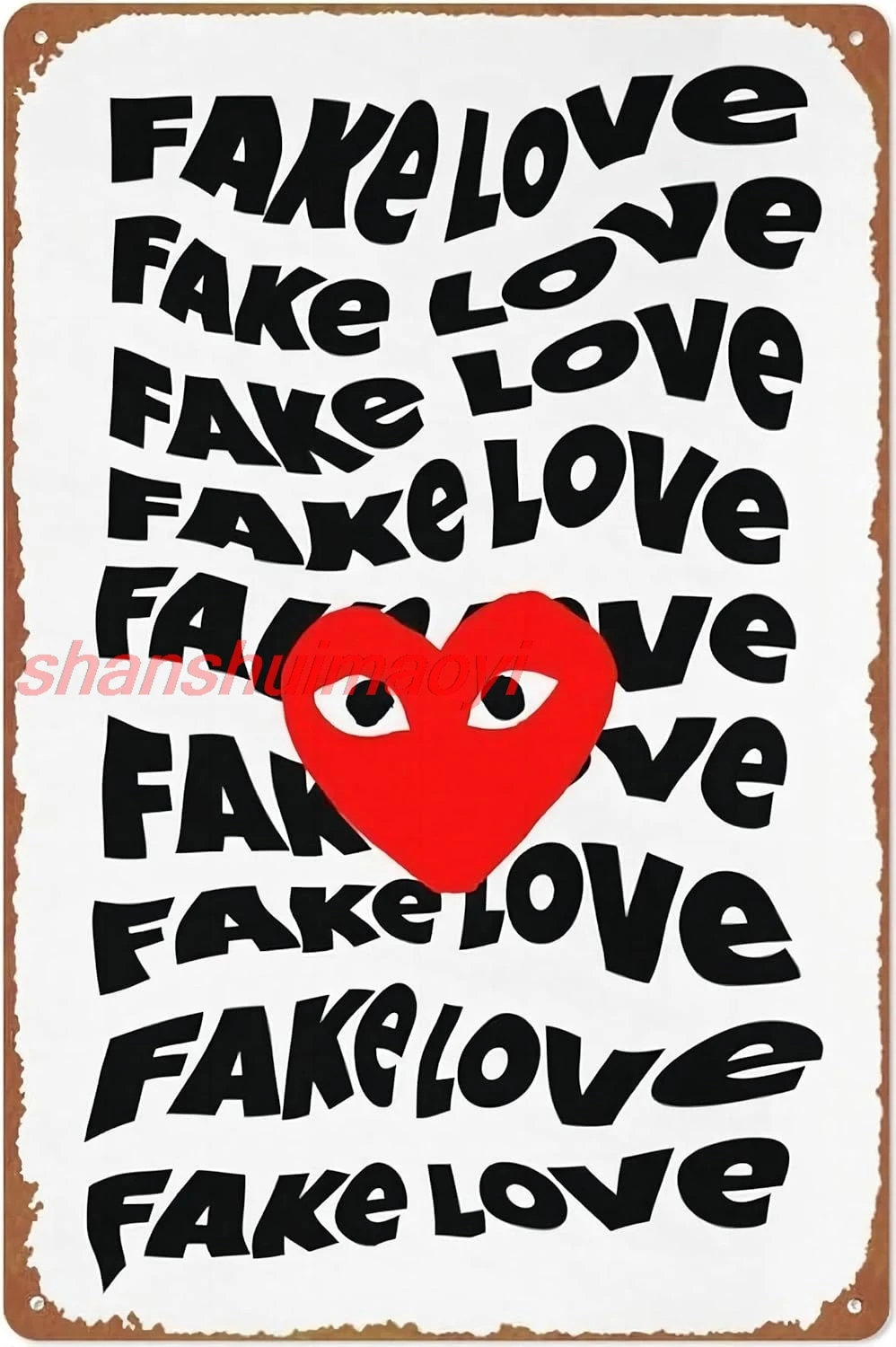 CDG Hypebeast Fake love Tin Sign Retro Metal Movie Poster Art Wall Home Decor 8x12 Inches ADS