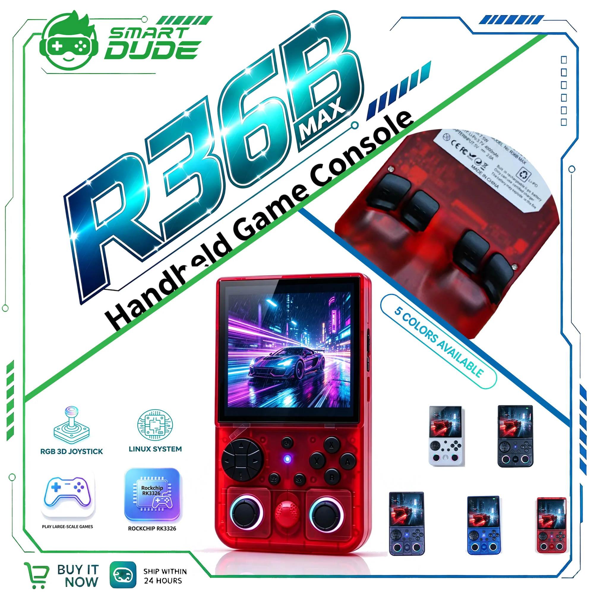 smartdude-r36bmax-retro-handheld-game-console-40-ips-1-8gb-portable-video-game-player-rgb-3d-joystick-linux-system-kids-gift