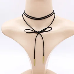 New Fashion Long DIY Faux Leather Choker Women Necklace Velvet Rope Statement Necklaces Jewelry Girlfriend Party Gifts
