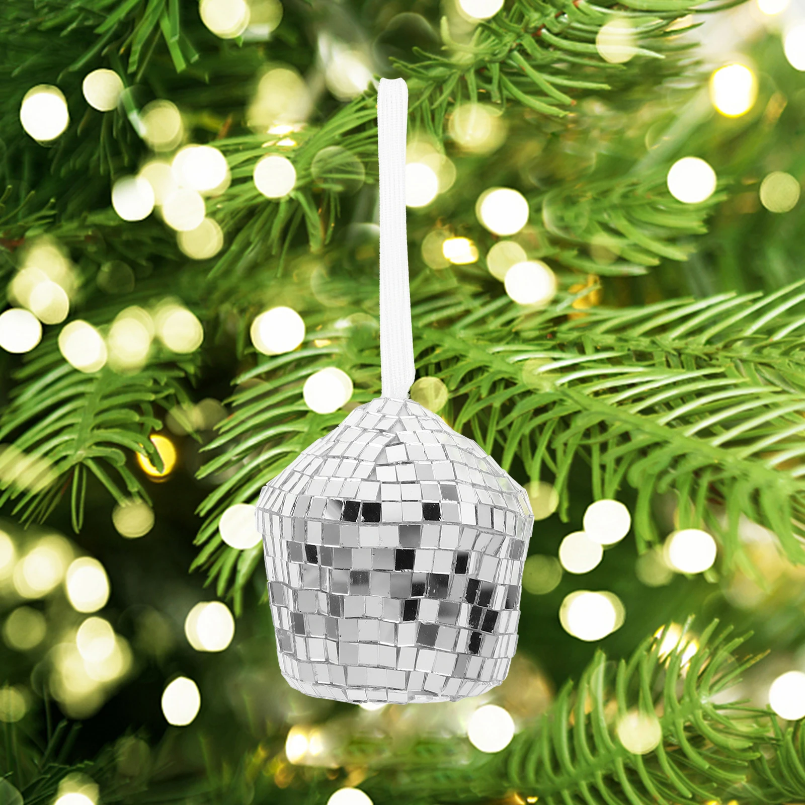 

s Christmas Glass Decoration Cupcake Shaped Hanging Mirror Pendant Disco nament Disco Mirror Decoration Festive Xmas