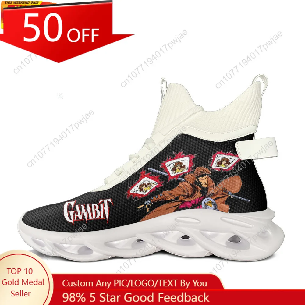 

Marvel The Card Master Gambit High Top Flats Sneakers Mens Womens Hiking Lightweight Stylish Running Shoes
