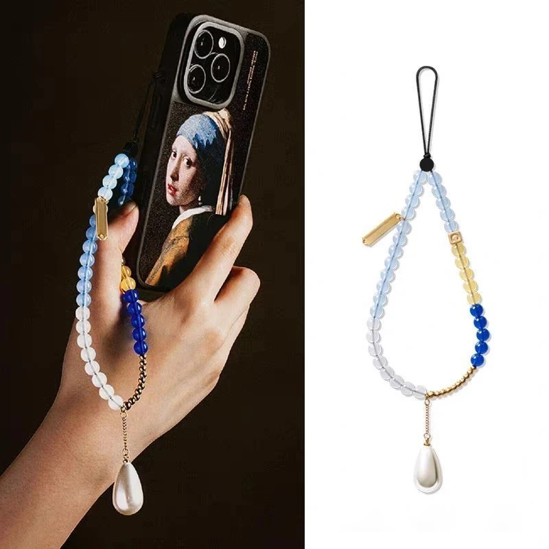 

Pearl Girl Beads Phone Charm Short Chain Mobile Phone Straps for IPhone Lanyard Bracelet for Samsung Galaxy